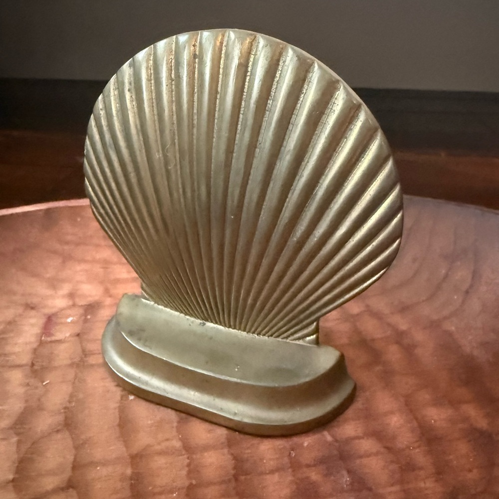 Vintage Brass Shell Bookend